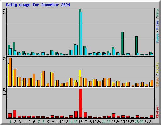 Daily usage for December 2024