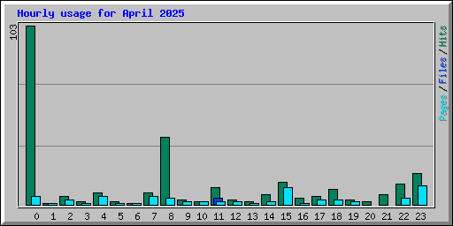 Hourly usage for April 2025
